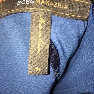 Navy strapless cocktail dress